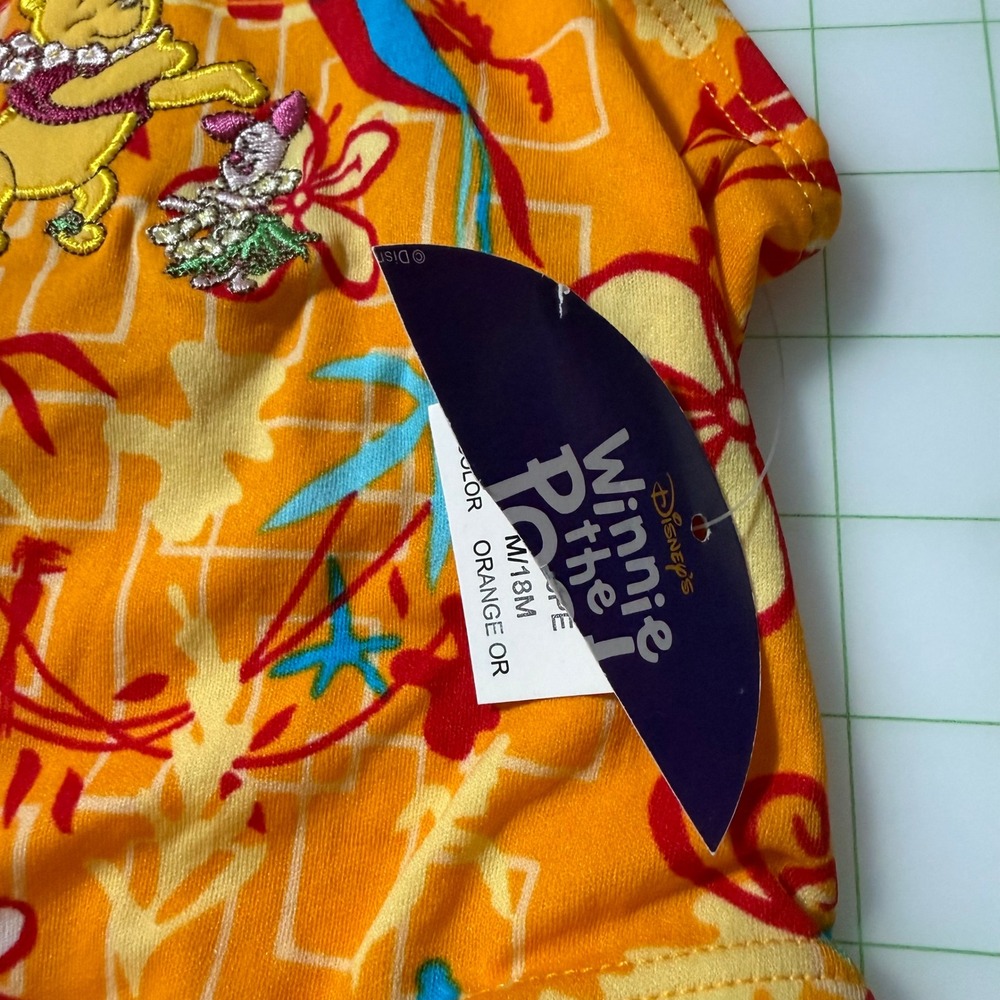 New Vintage 90s Disney Winnie Pooh Tropical Swimsuit one piece halter 18m girl - Picture 7 of 9